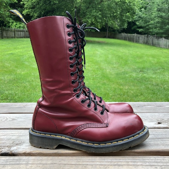 Oxblood steel toe doc martens Clearance